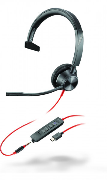 Poly Headset Blackwire C3315-M Mono USB-C/A & 3,5 mm Teams