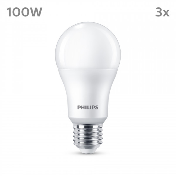 Philips LED classic Lampe 100W E27 Kaltweiß 1521lm matt 3er P