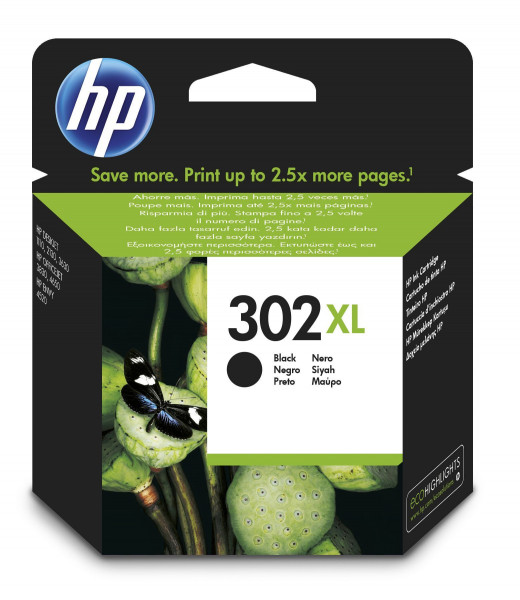 HP Tintenpatrone Nr. 302XL F6U68AE Schwarz (ca. 430 Seiten)