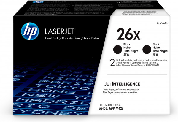 HP 26X 2er-Pack Schwarz Original LaserJet Tonerkartuschen