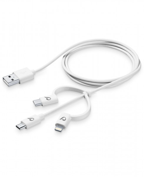 Cellularline Data Cable 1m 3in1 Micro-USB/Typ-C/Lightning