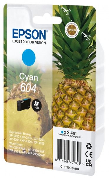 Epson Tintenpatrone 604 Cyan (2,4ml)