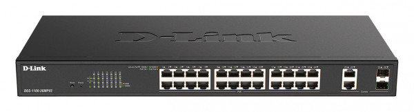 D-Link DGS-1100-26MPV2 26-Port PoE+ Gigabit Smart Mgd. Switch