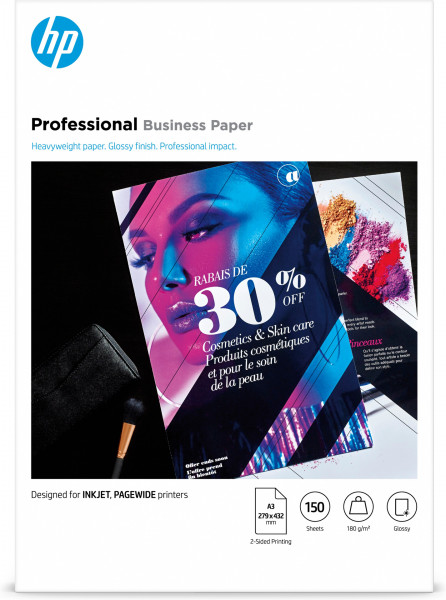 HP Professional Papier A3 150 Blatt weiss glaenzend