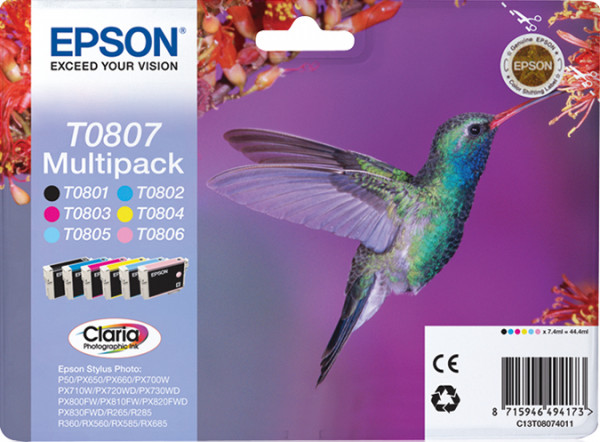 Epson Tintenpatronen Multipack T080 (6 Farben)