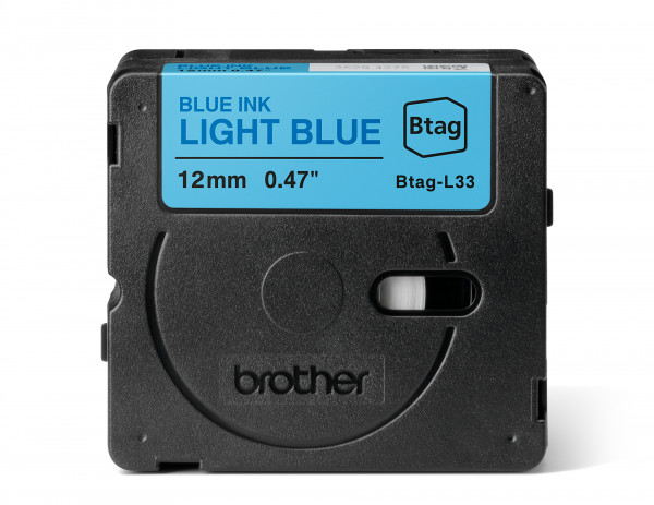 Brother Schriftband BTAG-L33 Blau auf Hellblau 12 mm x 4 m