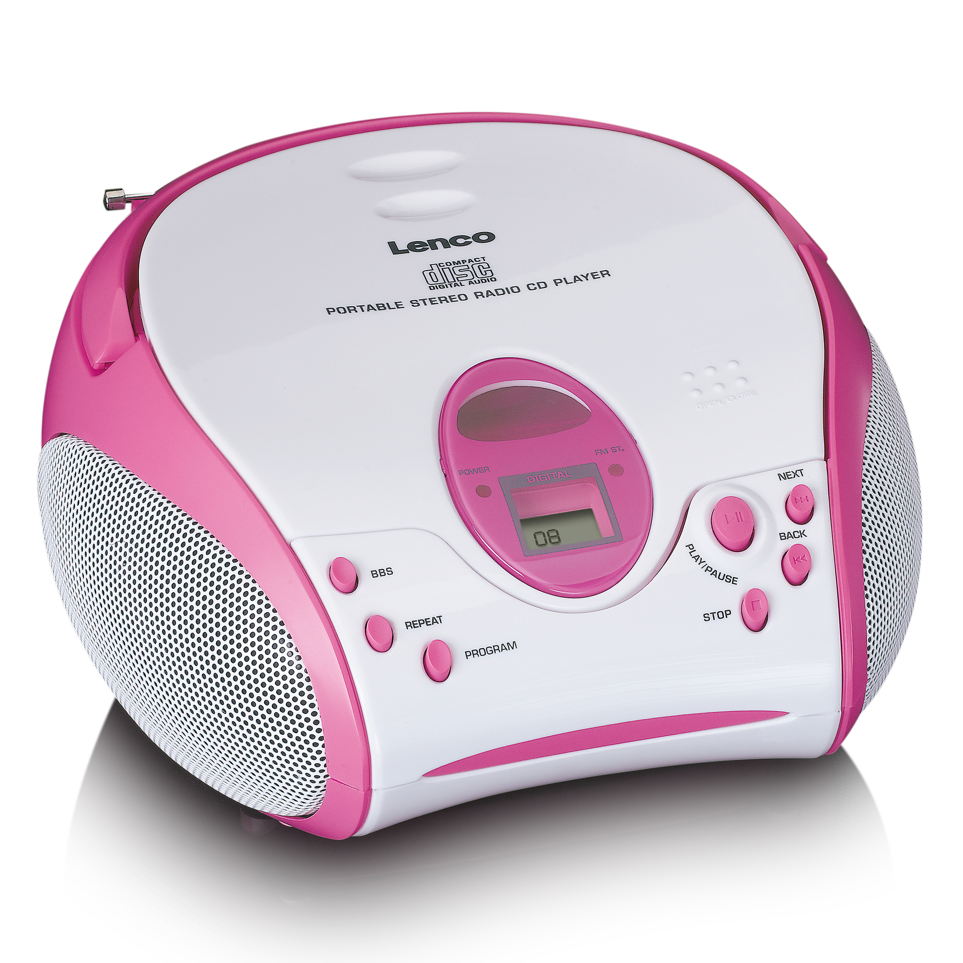 LENCO Boombox f. Kinder mit CD player, FM radio und Stickern | aetka Shop