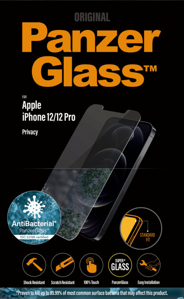 PanzerGlass iPhone 12/12 Pro Privacy Antibakt., StandardFit