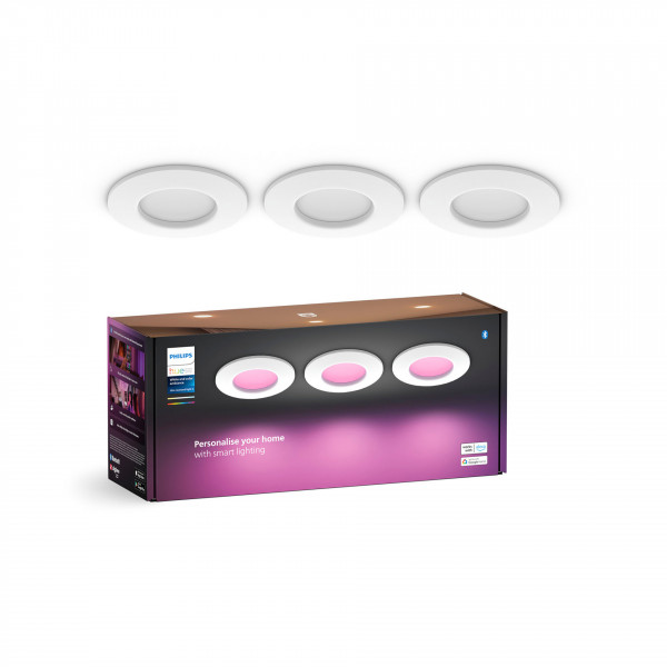 Philips Hue White & Col. Amb. Slim Recessed 90mm 3er weiß