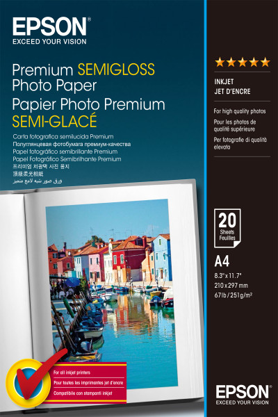 Epson Fotopapier Premium seidenmatt C13S041332 (A4-20 Blatt)