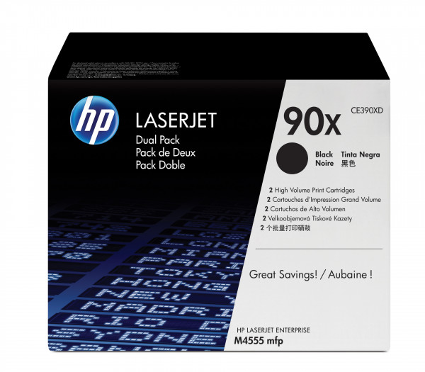 HP 90X 2er-Pack Schwarz Original LaserJet Tonerkartuschen