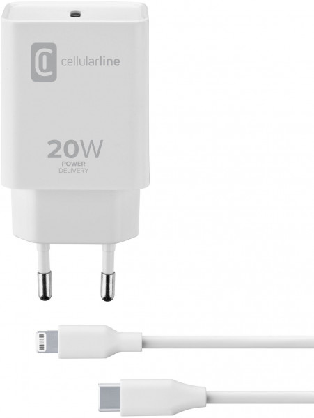 Cellularline USB-C CHARGER KIT APPLE C2L 20W, weiß
