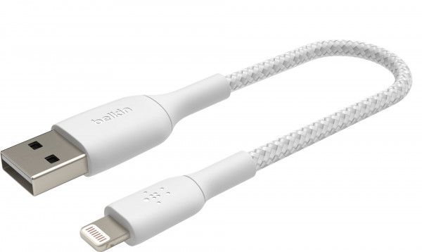 Belkin Lightning Lade/Sync Kabel ummantelt mfi 15cm weiß