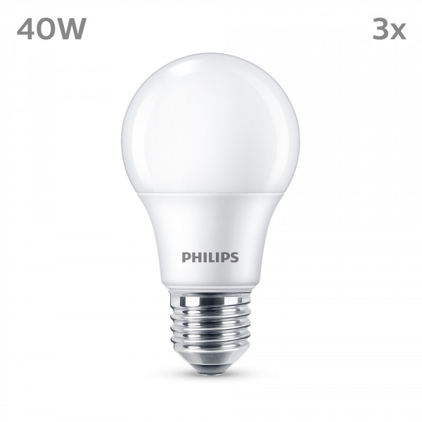 Philips LED classic Lampe 40W E27 Warmweiß 470lm matt 3er P