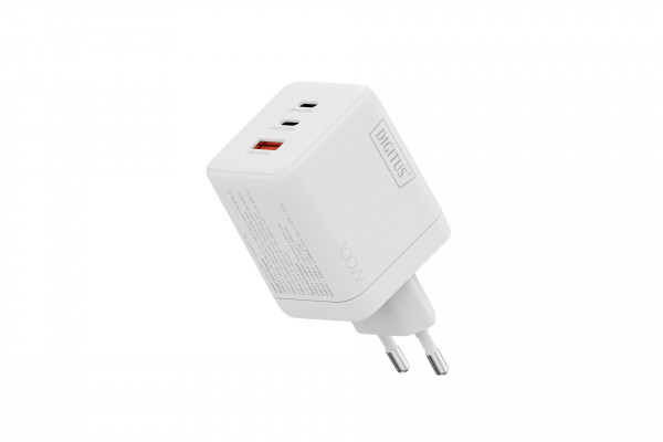 DIGITUS USB GaN Charger 100W, 2x USB-C, 1x USB-A