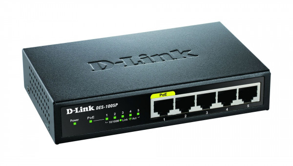 D-Link DES-1005P 5-Port Layer2 PoE Fast Ethernet Switch