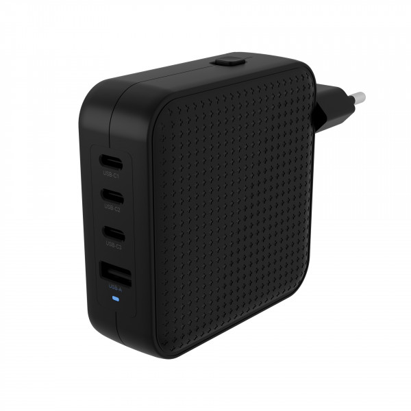 Hyper HyperJuice 100W USB-C GaN Travel Charger (3C+1A) - Black