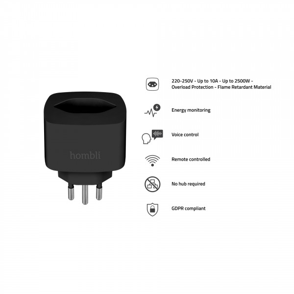 Hombli smarte Steckdose Schweiz, schwarz