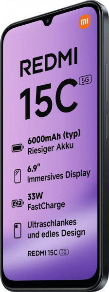 Xiaomi Redmi 15C 5G 128GB schwarz Telekom