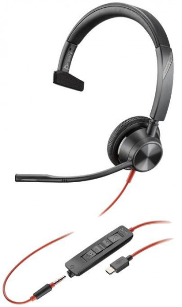 Poly Headset Blackwire C3315 monaural USB-C & 3,5 mm