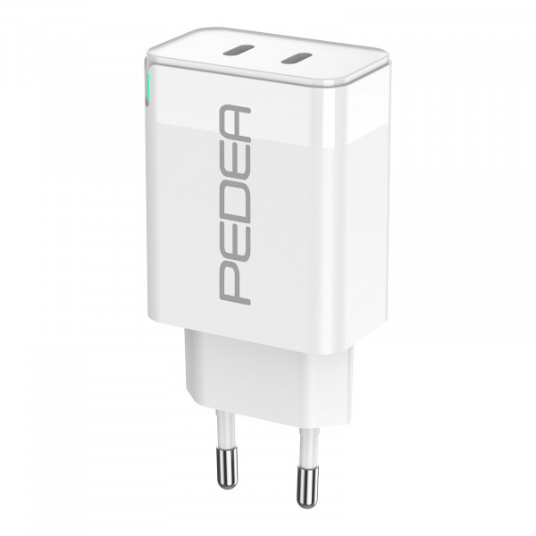 PEDEA Schnellladegerät Dual PD 40 Watt USB Typ C/C, weiß