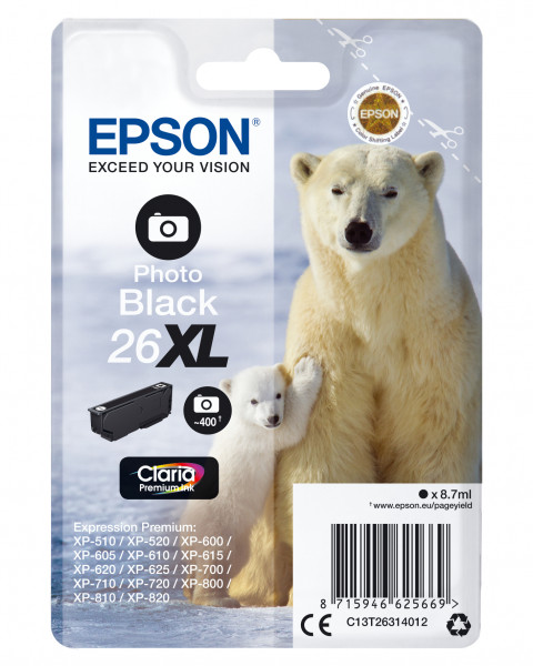 Epson Tintenpatrone 26XL Schwarz (8,7ml)