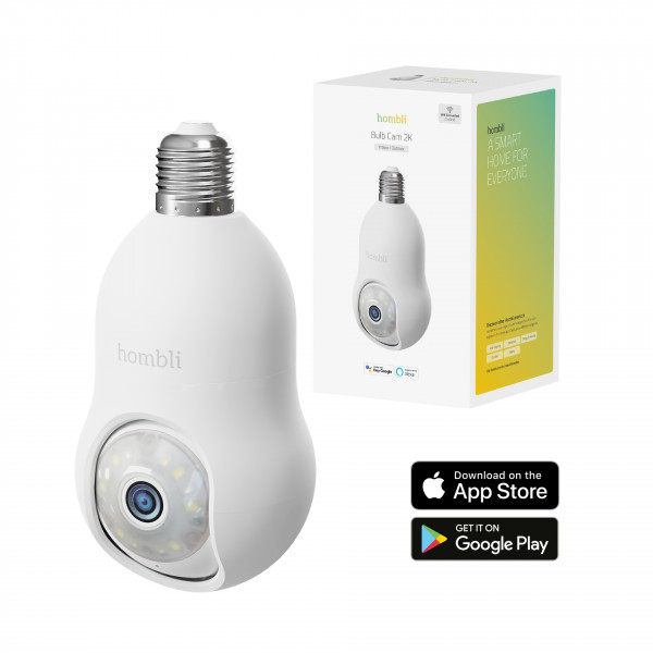 Hombli smarte outdoor Kamera, Bulb Cam 2K, weiß