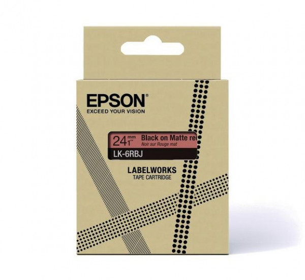 EPSON 18mm Rot Schwarz LK-5RBJ Schriftband matt 8m