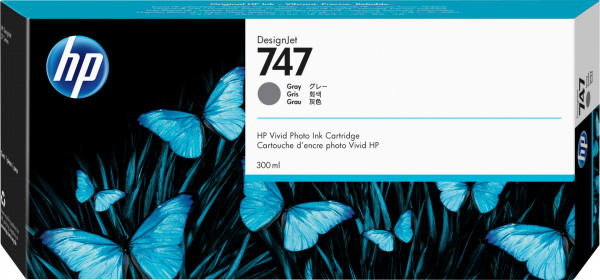 HP 747 Grau DesignJet Tintenpatrone, 300 ml