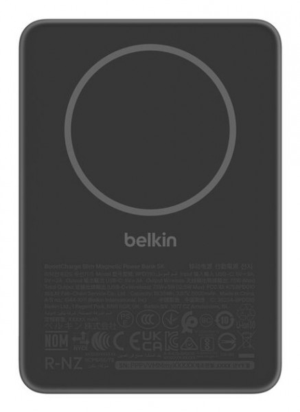 Belkin Slim, Magnetische Powerbank 5.000mAh, 7.5 W, schwarz