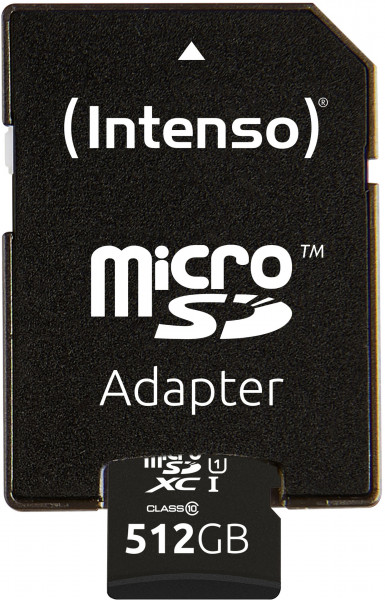 Intenso 512GB microSDXC Class10 UHS-I Premium + SD-Adapter