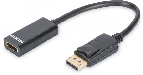 DIGITUS DisplayPort Adapterkabel Typ A St/Bu, 0.15m