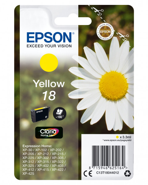 Epson Tintenpatrone 18 Gelb (3,3ml)