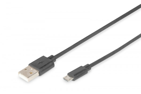 DIGITUS Micro USB 2.0 Anschlusskabel Typ A-mikro B St/St, 1,8m