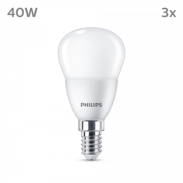 Philips LED classic Lampe 40W E14 Tropfe Warmw 470lm matt 3erP