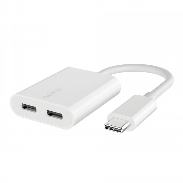 Belkin RockStar USB-C Audio- und Ladeadapter, weiß