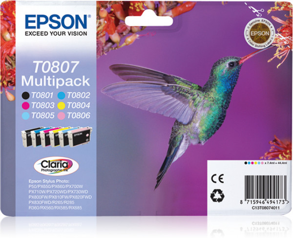 Epson Tintenpatronen Multipack T080 (6 Farben)