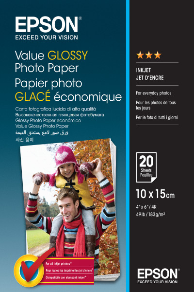 Epson Fotopapier glänzend C13S400037 (10x15cm-20 Blatt)