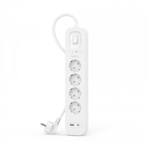 Belkin Surge Plus Steckdosenleiste 4-Fach, 18W 2m Kabel