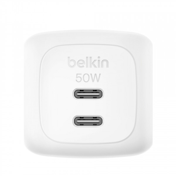 Belkin 50W Dual USB-C Ladegerät Power Delivery und PPS, white