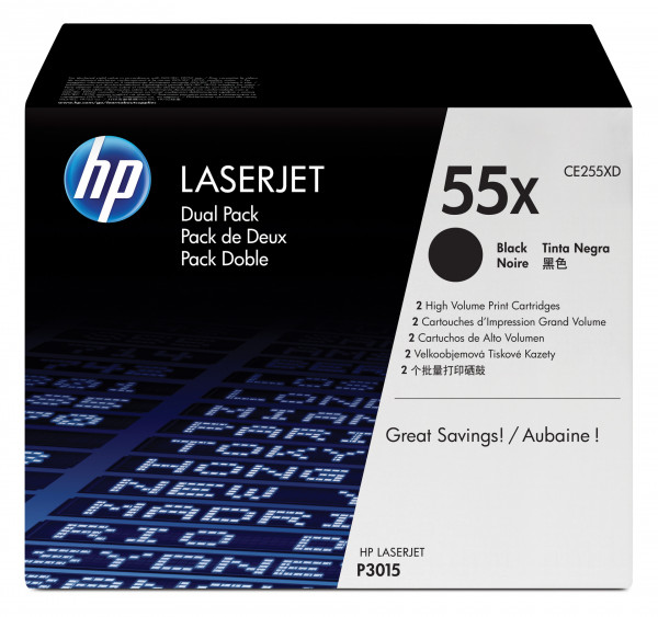 HP 55X 2er-Pack Schwarz Original LaserJet Tonerkartusche