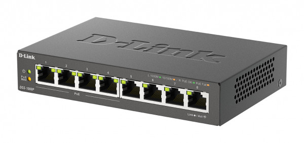 D-Link DGS-1008P 8-Port Layer2 PoE Gigabit Switch