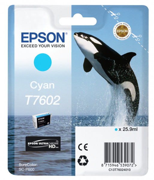 Epson Tintenpatronen T7602 Cyan (26 ml)