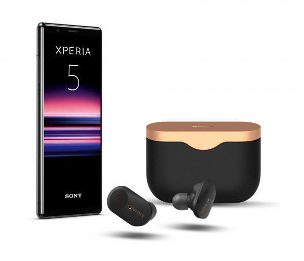 Sony Xperia 5 black & SONY WF-1000XM3 Kopfhörer