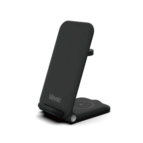 Vinnic TRIVOR 3-in-1 Travel Wireless Charging Dock, black