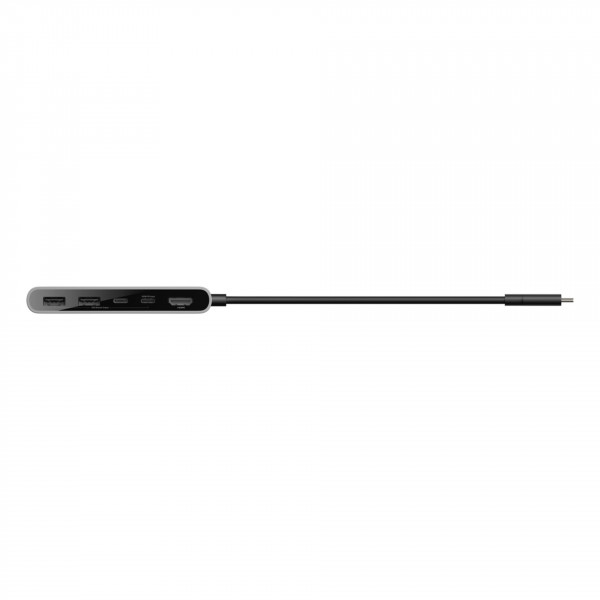 Belkin Connect 5-in-1 USB-C Hub mit Dual USB-C Ports, silber