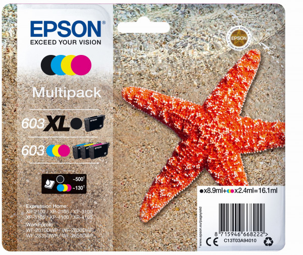 Epson Tintenpatronen Multipack 603 XL(4 Farben)